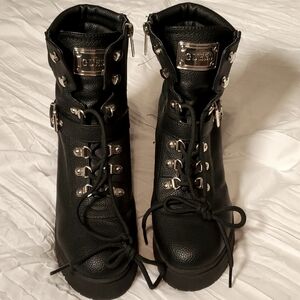 Guess Black and Silver Boots